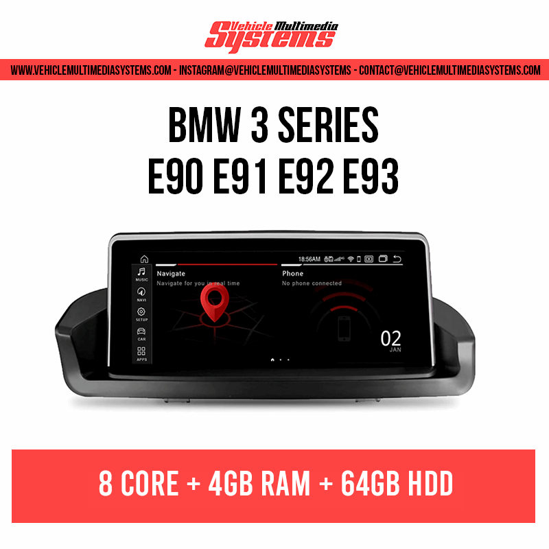 BMW 3 Series | E90 E91 E92 E93 | Android Screen + iDrive Controller (Without OEM Screen)