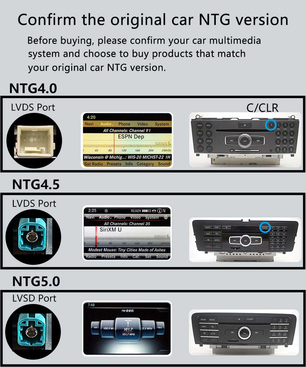 Mercedes-Benz GL/ML/GLE-Class | 2012-2020 | Android Screen