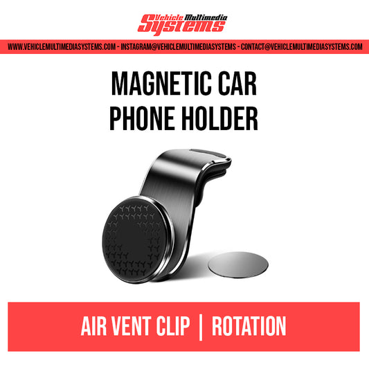 Magnetic car phone holder for air vent – 360-degree rotating smartphone mount with strong magnetic grip and universal compatibility