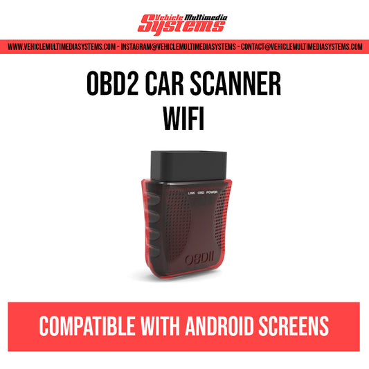 Wi-Fi OBD2 car scanner with 16-pin adapter for Android screens – compact wireless diagnostic tool for engine performance and fault code reading