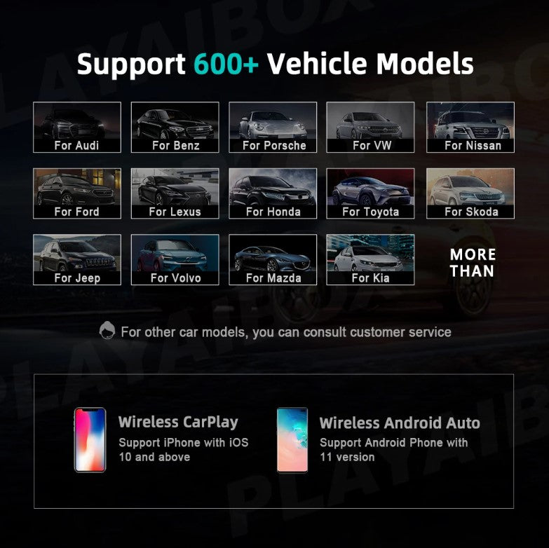 Android System AI Box | For All Cars with OEM Wired Carplay/Auto Vehicle Multimedia Systems