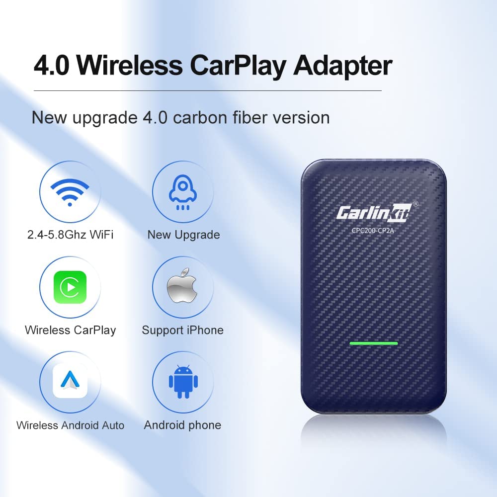 Wireless CarPlay and Android Auto activator dongle for OEM infotainment systems โ plug-and-play adapter for cable-free smartphone connection