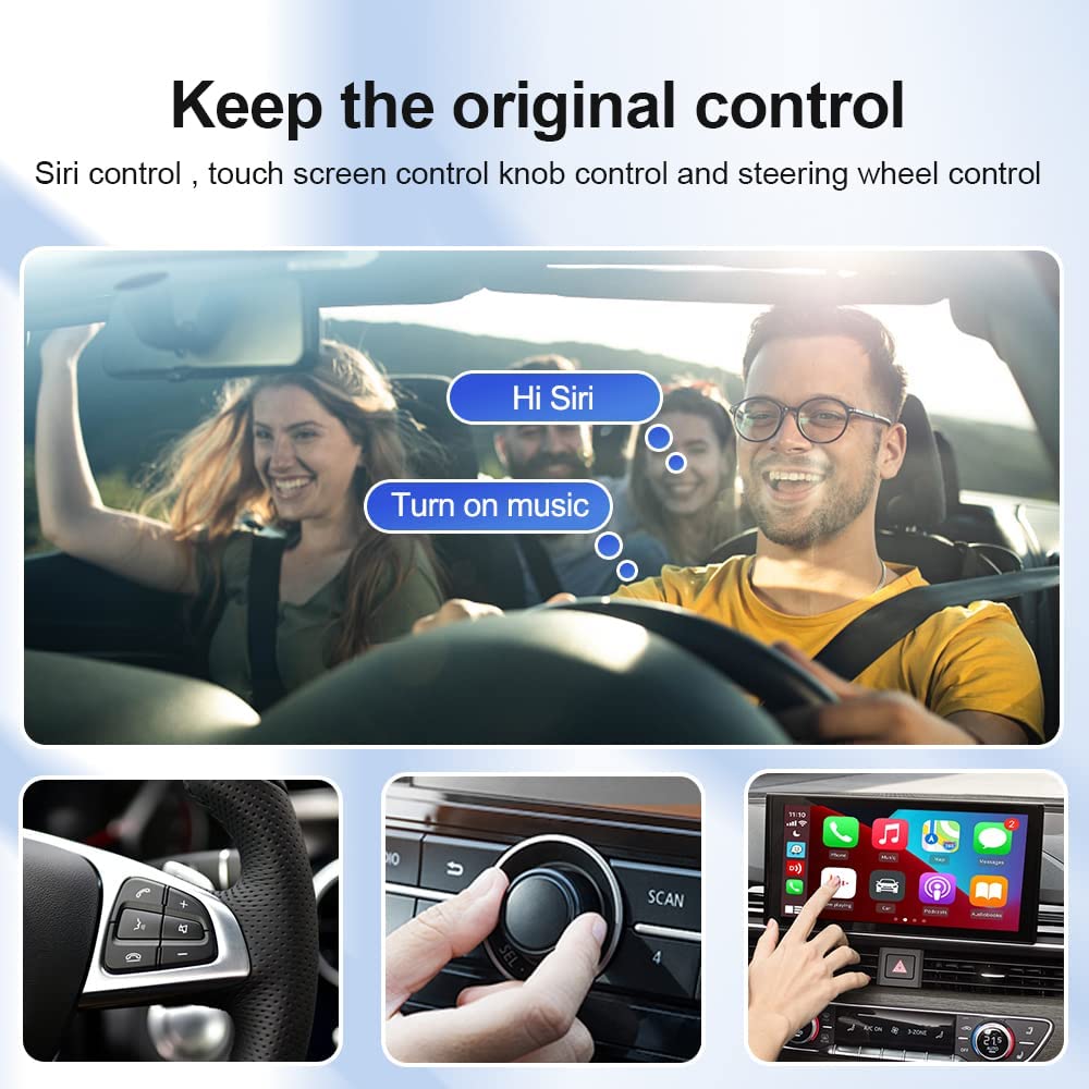 Wireless CarPlay and Android Auto activator dongle for OEM infotainment systems โ plug-and-play adapter for cable-free smartphone connection