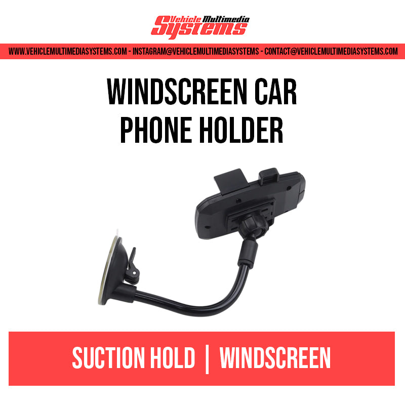 Adjustable windscreen car phone holder with suction cup and extendable arm – compatible with most smartphones