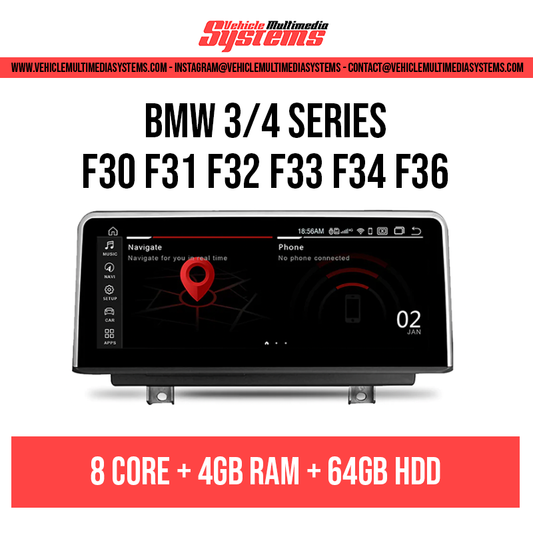 BMW Serie 3 Serie 4 | F30 F31 F34 F32 F33 F36 | Pantalla Android | NBT, CIC, EVO