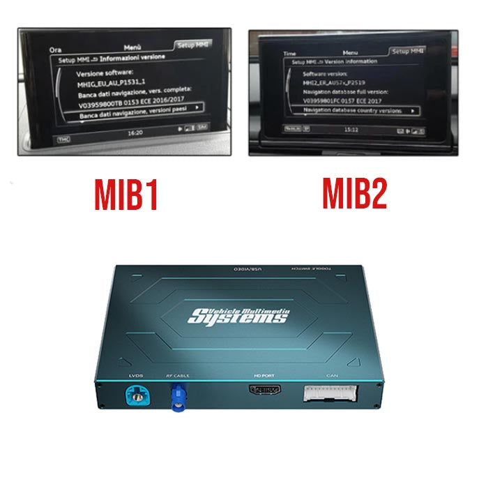 Wireless CarPlay box compatibility comparison for SEAT MIB1 and MIB2 infotainment systems.