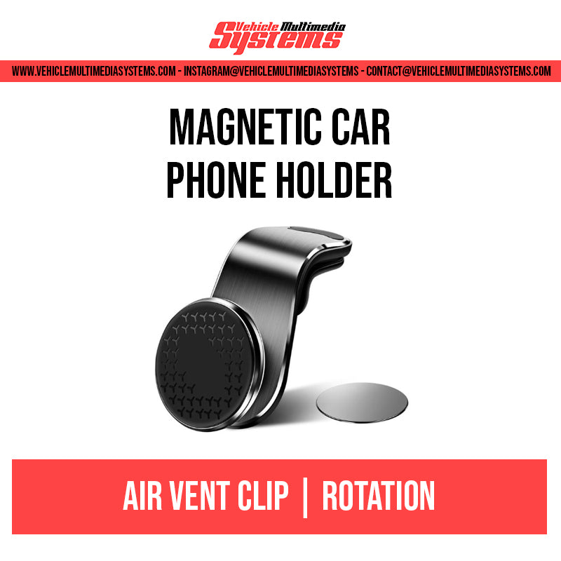 Magnetic car phone holder for air vent – 360-degree rotating smartphone mount with strong magnetic grip and universal compatibility