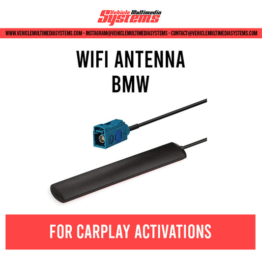 Wi-Fi antenna with Fakra Z connector for BMW CarPlay activation – 3M cable, adhesive mount, supports LTE, Wi-Fi, and Bluetooth