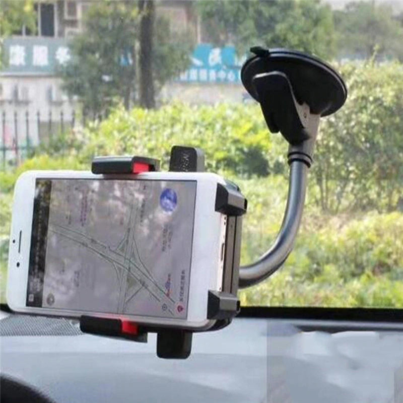 Adjustable windscreen car phone holder with suction cup and extendable arm – compatible with most smartphones